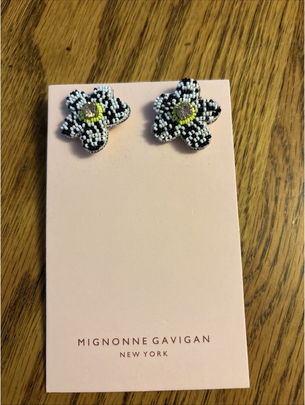 Mignonne Gavigan Beaded Flower Stud Earrings, $195, BRAND NEW, J232
